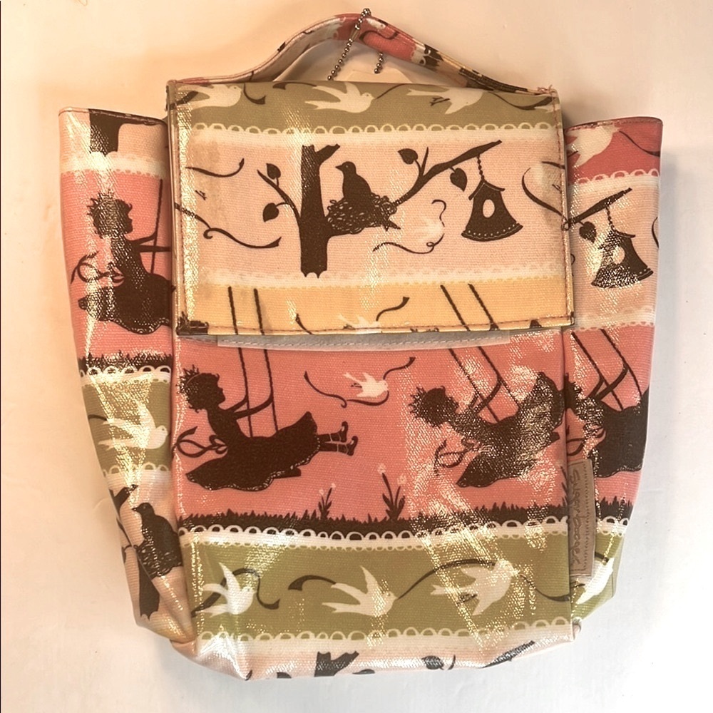 Sugar Booger Insulated Pink and Yellow Scenic Pattern Lunchbox Bag